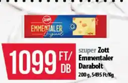 Coop szuper Zott Emmentaler Darabolt ajánlat