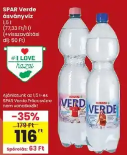 Spar spar verde ásványvíz ajánlat