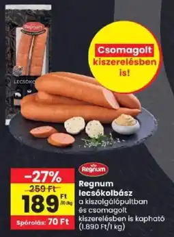 Spar Regnum lecsókolbász ajánlat
