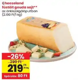 Spar Cheeseland füstölt gouda sajt ajánlat