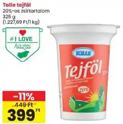 Spar Tolle tejföl ajánlat