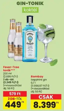 Spar gin-tonik koktél ajánlat