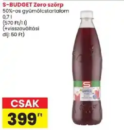 Spar S-budget zero szörp ajánlat