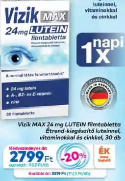 Gyöngy Patikák Vizik max lutein filmtabletta ajánlat