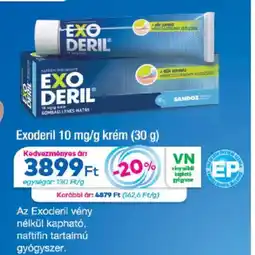 Gyöngy Patikák Exoderil krém ajánlat