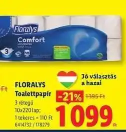 Lidl FLORALYS Toalettpapír ajánlat