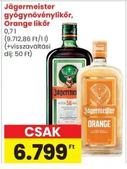 Spar Jägermeister gyógynövénylikőr, Orange likőr ajánlat