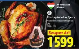 Lidl Friss, egész kakas / jérce ajánlat