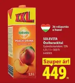 Lidl Solevita Őszibarackital ajánlat