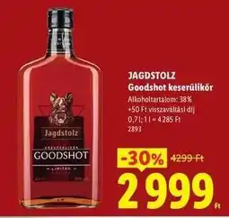 Lidl JAGDSTOLZ Goodshot keserűlikőr ajánlat