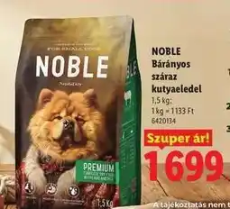 Lidl NOBLE Bárányos száraz kutyaeledel ajánlat