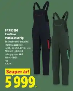 Lidl PARKSIDE Kantáros munkásnadrág ajánlat