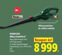 Lidl PARKSIDE Akkus lombfúvó ajánlat