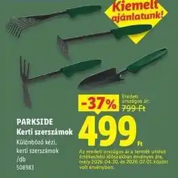 Lidl PARKSIDE Kerti szerszámok ajánlat
