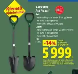 Lidl Parkside Ásó / lapát ajánlat