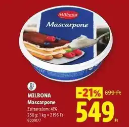 Lidl MILBONA Mascarpone ajánlat