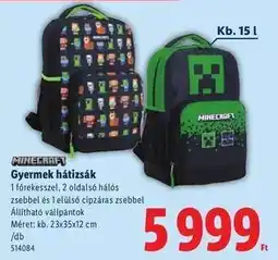 Lidl Gyermek hátizsák ajánlat