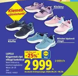 Lidl LUPILU Kisgyermek cipő villogó funkcióval ajánlat