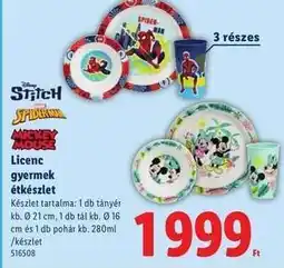 Lidl Licenc gyermek étkészlet ajánlat