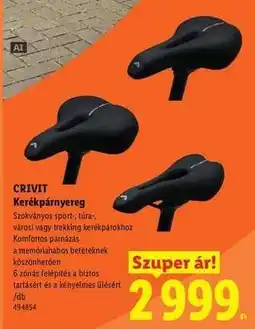 Lidl CRIVIT Kerékpárnyereg ajánlat