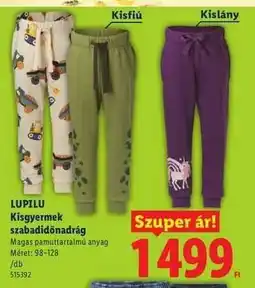Lidl lupilu Kisgyermek szabadidőnadrág ajánlat