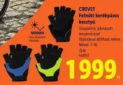 Lidl CRIVIT Felnőtt kerékpáros kesztyű ajánlat