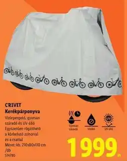 Lidl CRIVIT Kerékpárponyva ajánlat