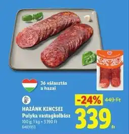 Lidl HAZÁNK KINCSEI Pulyka vastagkolbász ajánlat