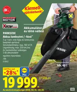 Lidl Parkside akkus lombszívó / -fúvó ajánlat