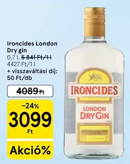 Tesco Ironcides london dry gin ajánlat