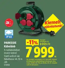 Lidl Parkside kábeldob ajánlat