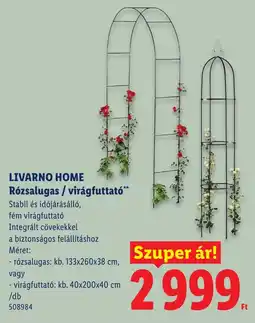 Lidl Livarno home rózsalugas / virágfuttató ajánlat