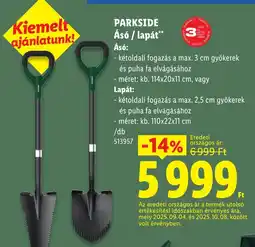 Lidl Parkside ásó / lapát ajánlat