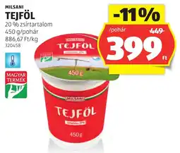 ALDI Milsani tejföl ajánlat