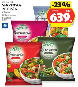 ALDI All Seasons serpenyős zöldség ajánlat