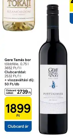 Tesco Gere Tamás bor ajánlat