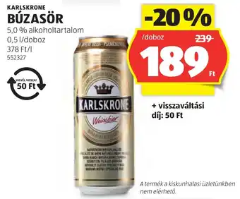 ALDI Karlskrone búzasör ajánlat