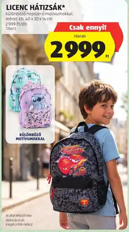 ALDI Licenc hátizsák ajánlat