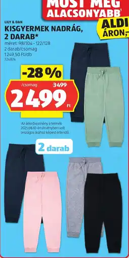 ALDI Lily & Dan kisgyermek nadrág ajánlat