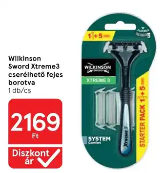 Tesco Wilkinson sword xtreme3 cserélhető fejes borotva ajánlat