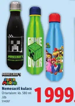 Lidl Minecraft super mario nemesacél kulacs ajánlat