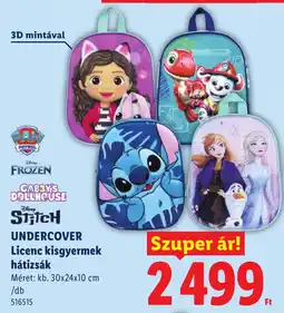 Lidl Undercover licenc kisgyermek hátizsák ajánlat