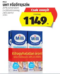 ALDI Milli főzötejszín ajánlat