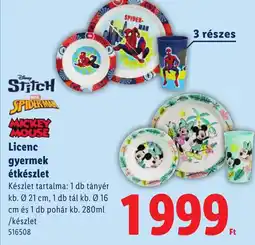 Lidl Disney licenc gyermek étikészlet ajánlat