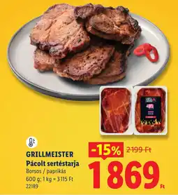 Lidl Grillmeister pácolt sertéstarja ajánlat