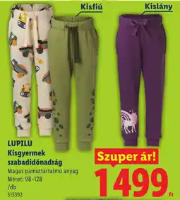 Lidl Lupilu kisgyermek szabadidónadrág ajánlat