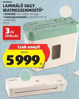 ALDI Expertiz lamináló vagy iratmegsemmisítő ajánlat