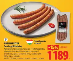 Lidl Grillmeister sertés grillkolbász ajánlat