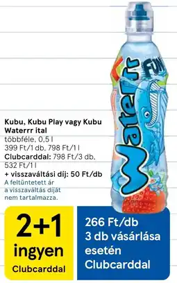 Tesco Kubu waterrr ital ajánlat