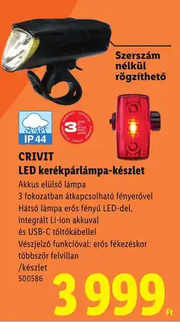 Lidl Crivit led kerékpárlámpa-készlet ajánlat